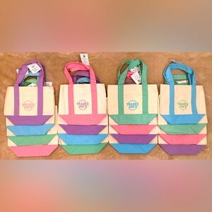 TRADER JOE'S MINI PASTEL CANVAS TOTE BAG 2025 Limited Edition Full Set